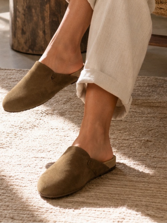 Shoes - CHILLI Brown Suede Slip-On Mules